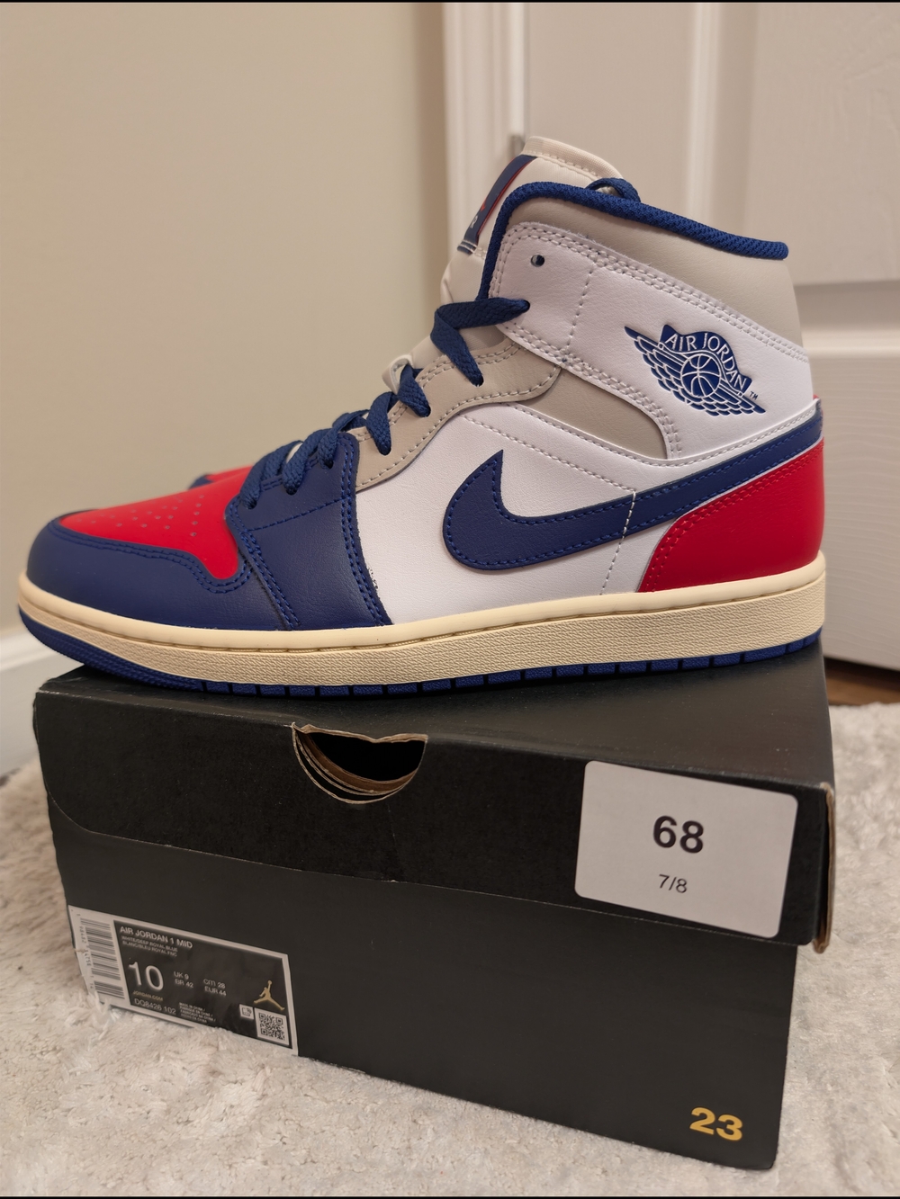 Jordan Air Jordan 1 Mid White Blue Red
